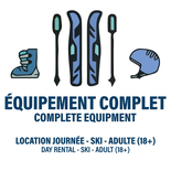 COMPLETE SKI EQUIPMENT - ADULT - FULL DAY RENTAL (4H+)