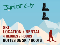 Location 4h Junior - Bottes de Ski Seulement (BILLET NON-INCLUS)