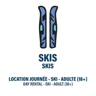 Location JOUR Adulte - Skis Seulement (BILLET NON-INCLUS)