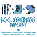 Location JOUR Bambin - Équip. Complet Ski (BILLET NON-INCLUS)