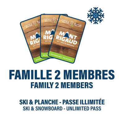 2 MEMBRES (10 %) - PLAN FAMILIAL PASSE ILLIMITÉE