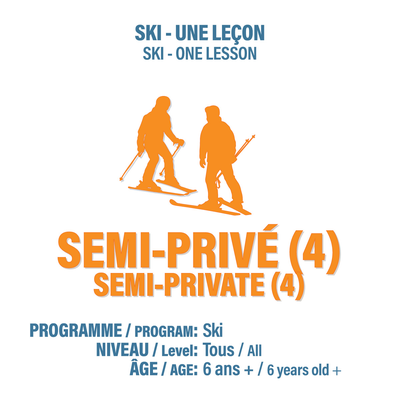 SKI - Semi Private Lesson (4 people)