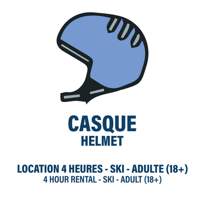 CASQUE DE SKI SEULEMENT - ADULTE - LOCATION 4 HEURES (4H-)