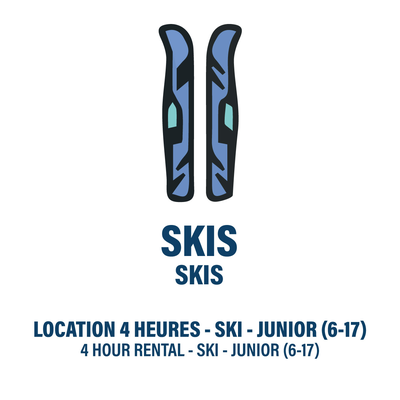 Location 4h Junior - Skis Seulement (BILLET NON-INCLUS)