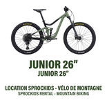 26'' (Junior) - Vélo de Montagne Double Suspension - Location Programme 7 Semaine Sprockids