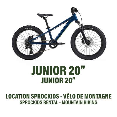 20'' (Junior) - Vélo de Montagne Simple Suspension - Location Programme 7 Semaine Sprockids