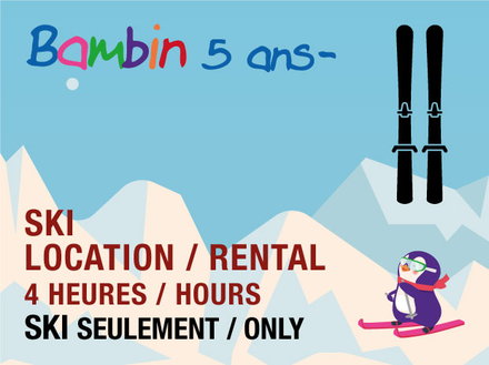 Toddler Rental 4h - Skis Only (TICKET NOT INCLUDED)