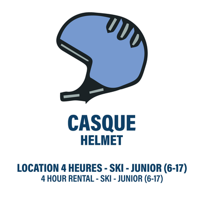 CASQUE DE SKI SEULEMENT - JUNIOR - LOCATION 4 HEURES (4H-)