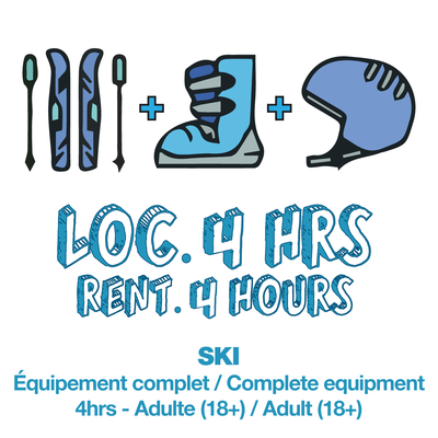 Adult Rental 4h - Complete Ski Equip. (TICKET NOT INCLUDED)