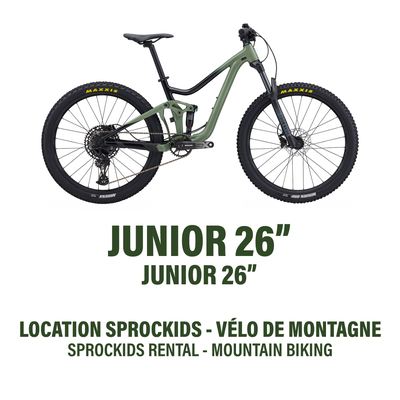 26'' (Junior) - Vélo de Montagne Double Suspension - Location Programme 7 Semaine Sprockids