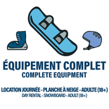 COMPLETE SNOWBOARD EQUIPMENT - ADULT - FULL DAY RENTAL (4H+)
