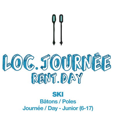 Junior Rental DAY - Ski Poles Only (TICKET NOT INCLUDED)