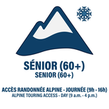 SENIOR (60 YEARS +) - DAY (9 AM TO 4 PM) - ALPINE TOURING ACCESS