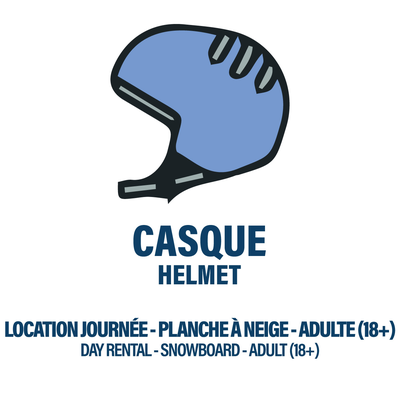 CASQUE DE PLANCHE À NEIGE SEULEMENT - ADULTE - LOCATION JOURNÉE (4H+)