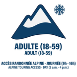 ADULT (18-59 YEARS) - DAY (9 AM TO 4 PM) - ALPINE TOURING ACCESS