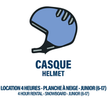 CASQUE DE PLANCHE À NEIGE SEULEMENT - JUNIOR - LOCATION 4 HEURES (4H-)