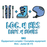 Location 4h Junior  - Équip. Complet Ski (BILLET NON-INCLUS)