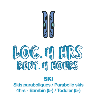 Location 4h Bambin - Skis seulement (BILLET NON-INCLUS)