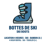 Location 4h Bambin - Bottes de Ski Seulement (BILLET NON-INCLUS)