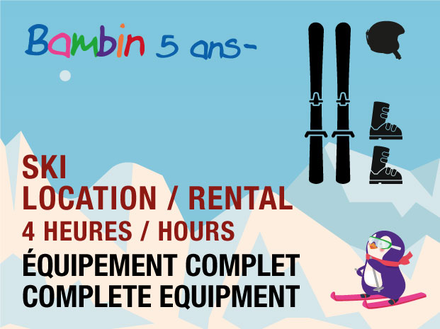 Toddler Rental 4h - Complete Ski Equip. (TICKET NOT INCLUDED)