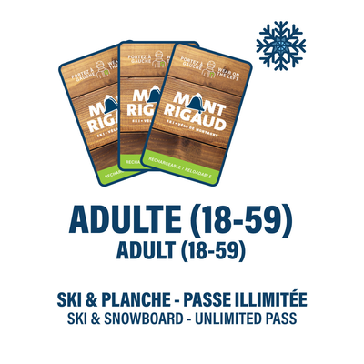 ADULTE (18 À 59 ANS) - PASSE DE SAISON ILLIMITÉE