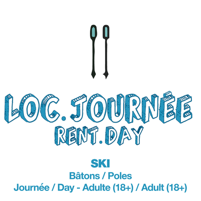 Adult Rental DAY - Ski Poles Only (TICKET NOT INCLUDED)