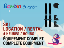 Toddler Rental 4h - Complete Ski Equip. (TICKET NOT INCLUDED)