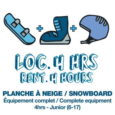 Junior Rental 4h - Complete Snowboard Equip. (TICKET NOT INCLUDED)
