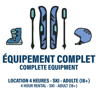 COMPLETE SKI EQUIPMENT - ADULT - 4 HOUR RENTAL (4H-)