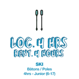 Location 4h Junior - Bâtons de Ski Seulement (BILLET NON-INCLUS)