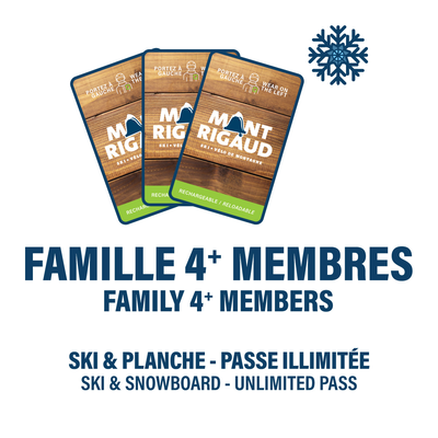 4 MEMBRES OU + (20 %) - PLAN FAMILIAL PASSE ILLIMITÉE