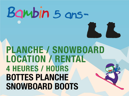 Toddler Rental 4h - Snowboard Boots Only (TICKET NOT INCLUDED)