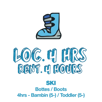 Location 4h Bambin - Bottes de Ski Seulement (BILLET NON-INCLUS)