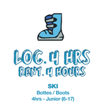 Location 4h Junior - Bottes de Ski Seulement (BILLET NON-INCLUS)