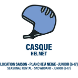 CASQUE DE PLANCHE À NEIGE SEULEMENT - JUNIOR - LOCATION SAISON