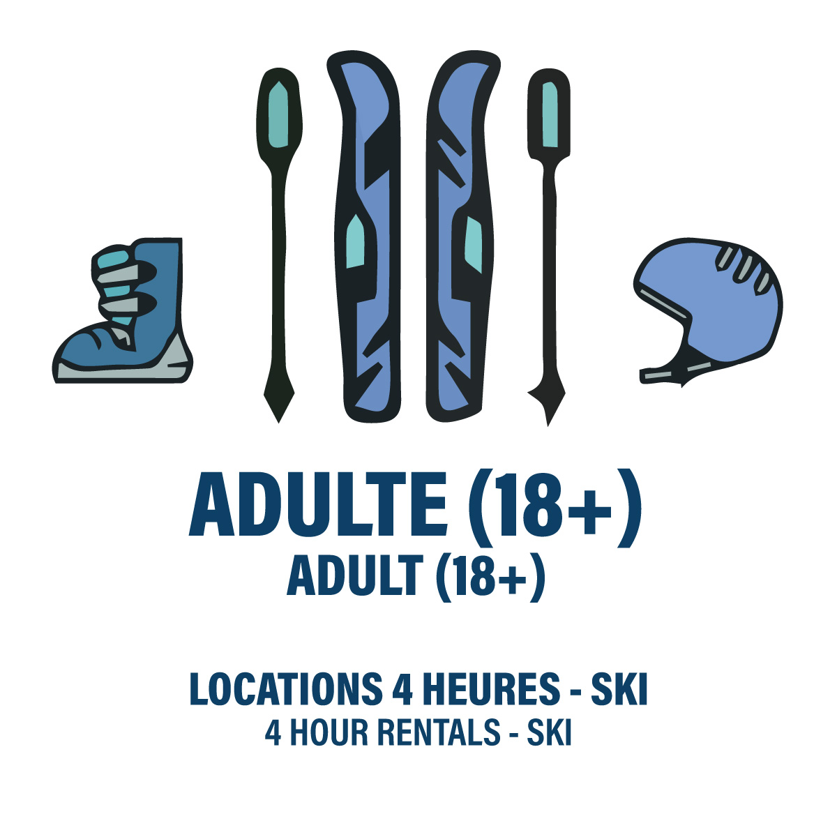 4 Hour Ski Rental - Adult (18 years +)
