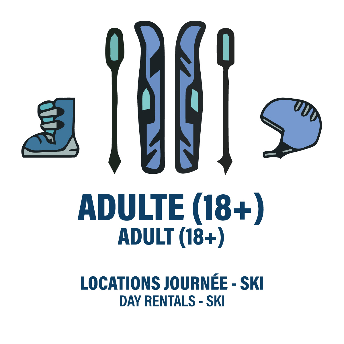 ADULT (18 YEARS +) - SKI - FULL DAY RENTAL (4H+)