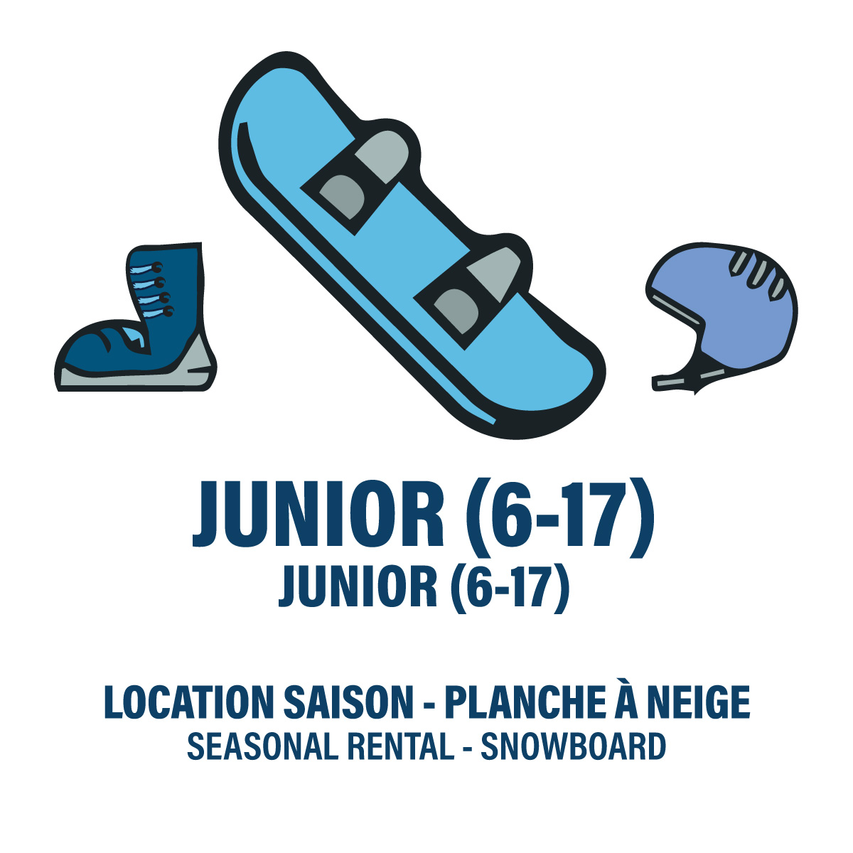 JUNIOR (6 TO 17 YEARS) - SNOWBOARD - SEASONAL RENTAL